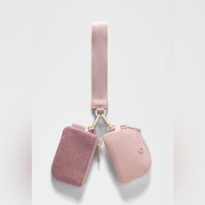 Lululemon Dual Pouch Wristlet *Glitter Pink Champagne/Mink Berry/Gold